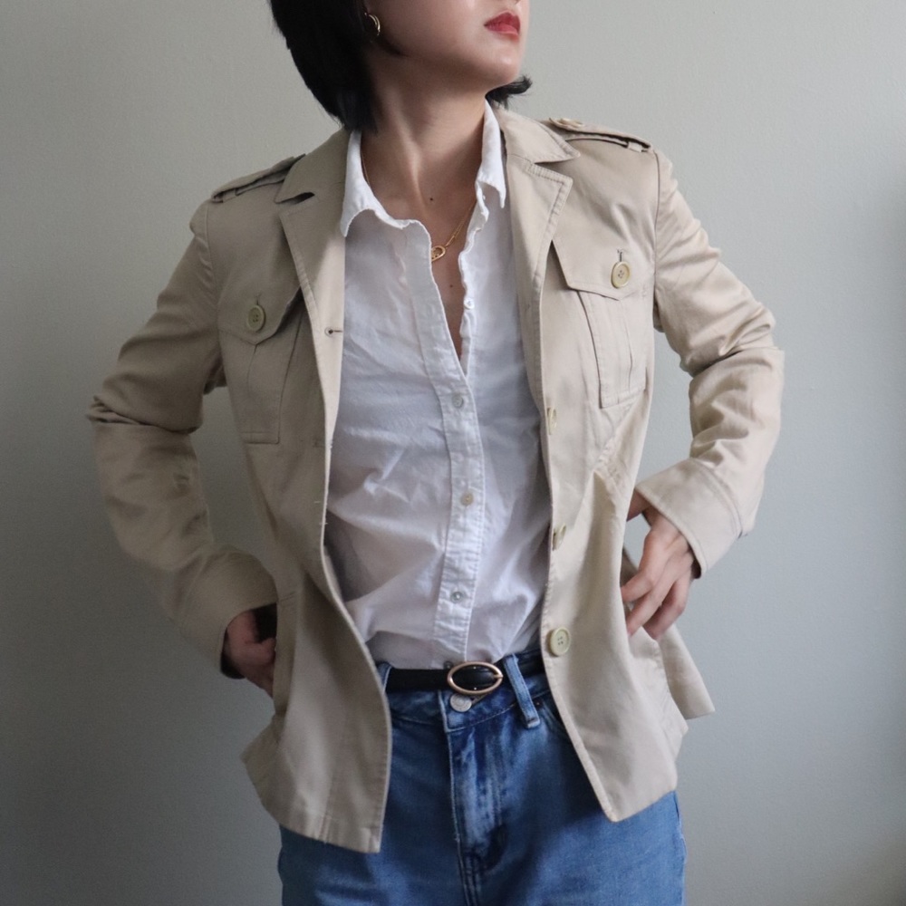 Theory khaki/beige trench blazer